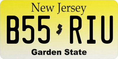 NJ license plate B55RIU