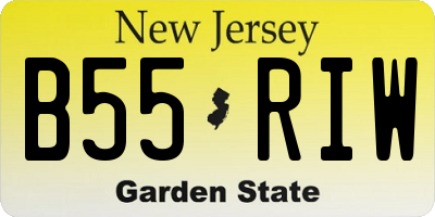 NJ license plate B55RIW