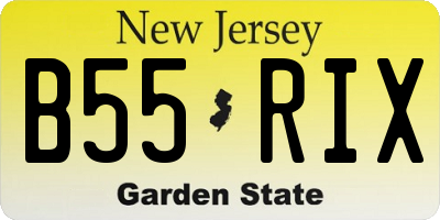 NJ license plate B55RIX