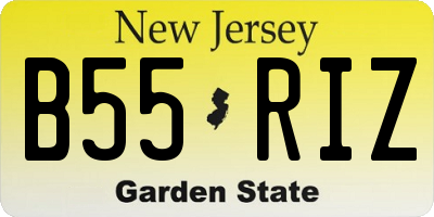 NJ license plate B55RIZ