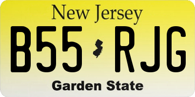 NJ license plate B55RJG
