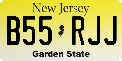 NJ license plate B55RJJ