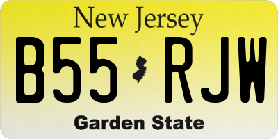 NJ license plate B55RJW
