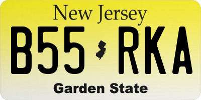 NJ license plate B55RKA