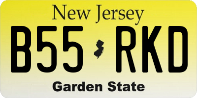 NJ license plate B55RKD