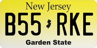 NJ license plate B55RKE