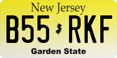 NJ license plate B55RKF