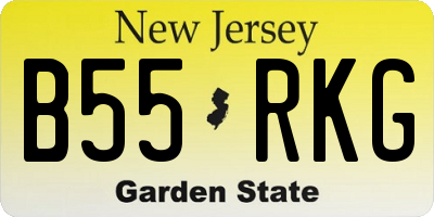 NJ license plate B55RKG