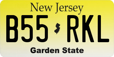 NJ license plate B55RKL