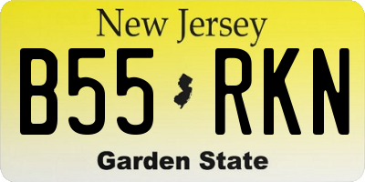 NJ license plate B55RKN