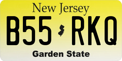 NJ license plate B55RKQ