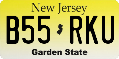 NJ license plate B55RKU