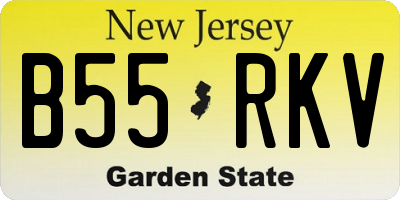 NJ license plate B55RKV