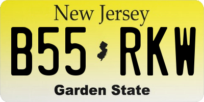 NJ license plate B55RKW