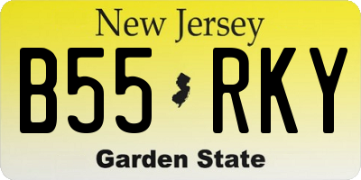 NJ license plate B55RKY