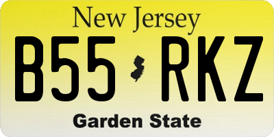 NJ license plate B55RKZ