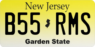 NJ license plate B55RMS