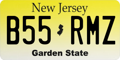 NJ license plate B55RMZ