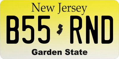NJ license plate B55RND