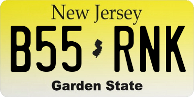 NJ license plate B55RNK
