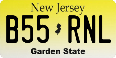 NJ license plate B55RNL