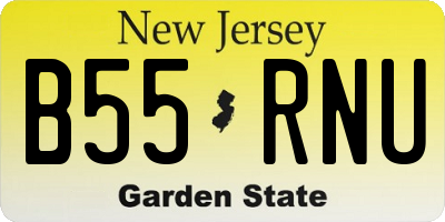 NJ license plate B55RNU