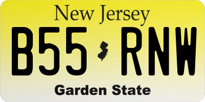 NJ license plate B55RNW
