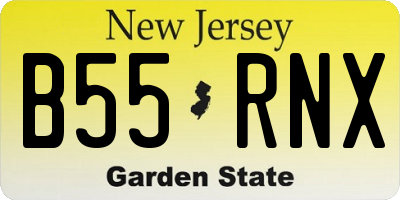 NJ license plate B55RNX