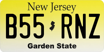 NJ license plate B55RNZ