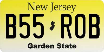 NJ license plate B55ROB