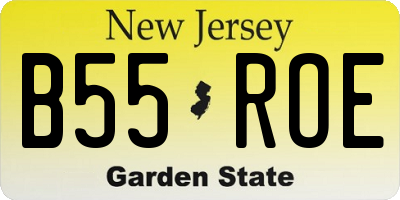 NJ license plate B55ROE