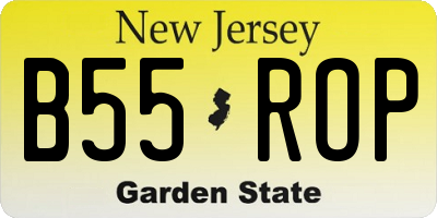 NJ license plate B55ROP