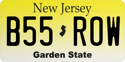 NJ license plate B55ROW