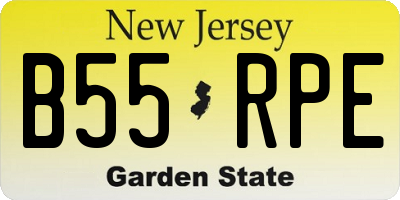 NJ license plate B55RPE