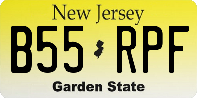 NJ license plate B55RPF