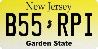 NJ license plate B55RPI