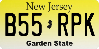 NJ license plate B55RPK