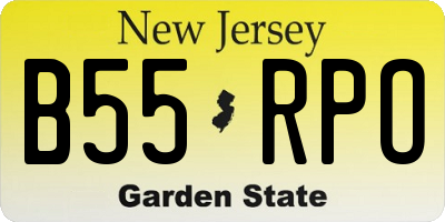 NJ license plate B55RPO