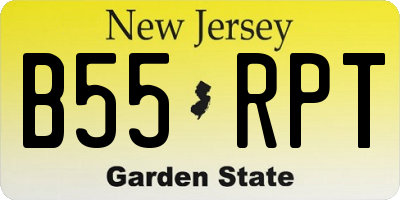 NJ license plate B55RPT