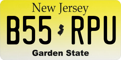 NJ license plate B55RPU