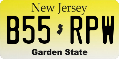 NJ license plate B55RPW