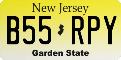 NJ license plate B55RPY