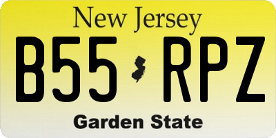 NJ license plate B55RPZ