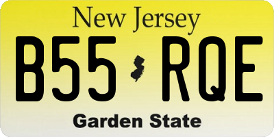 NJ license plate B55RQE