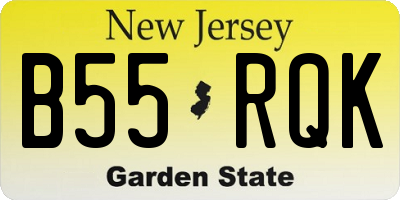 NJ license plate B55RQK