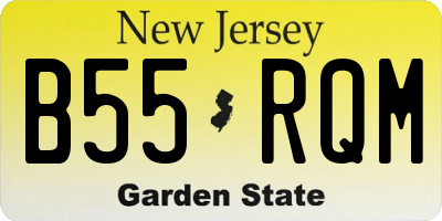 NJ license plate B55RQM