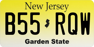 NJ license plate B55RQW