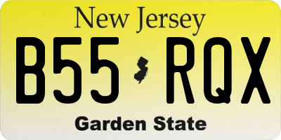 NJ license plate B55RQX