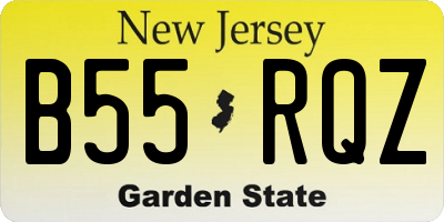 NJ license plate B55RQZ