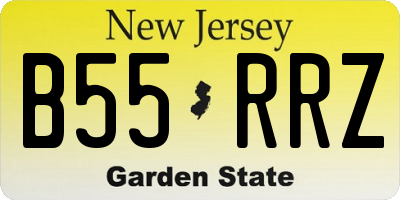 NJ license plate B55RRZ